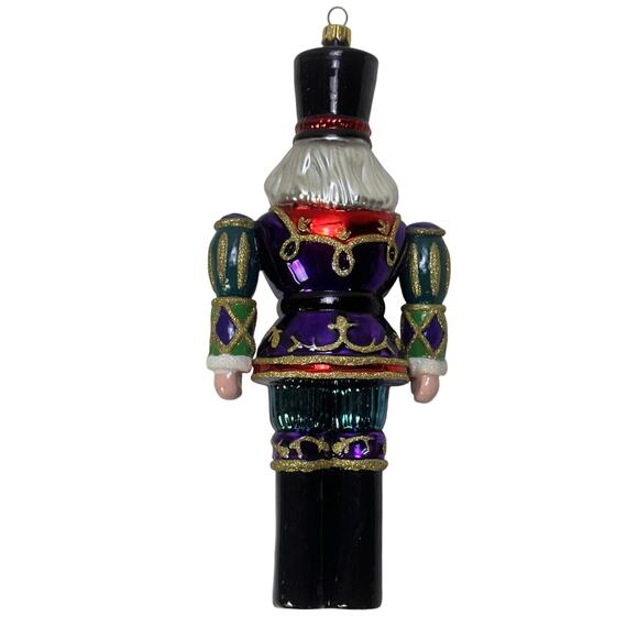 Fitz & Floyd Renaissance Holiday 8" Nutcracker Glass Christmas Tree Ornament - Picture 5 of 7